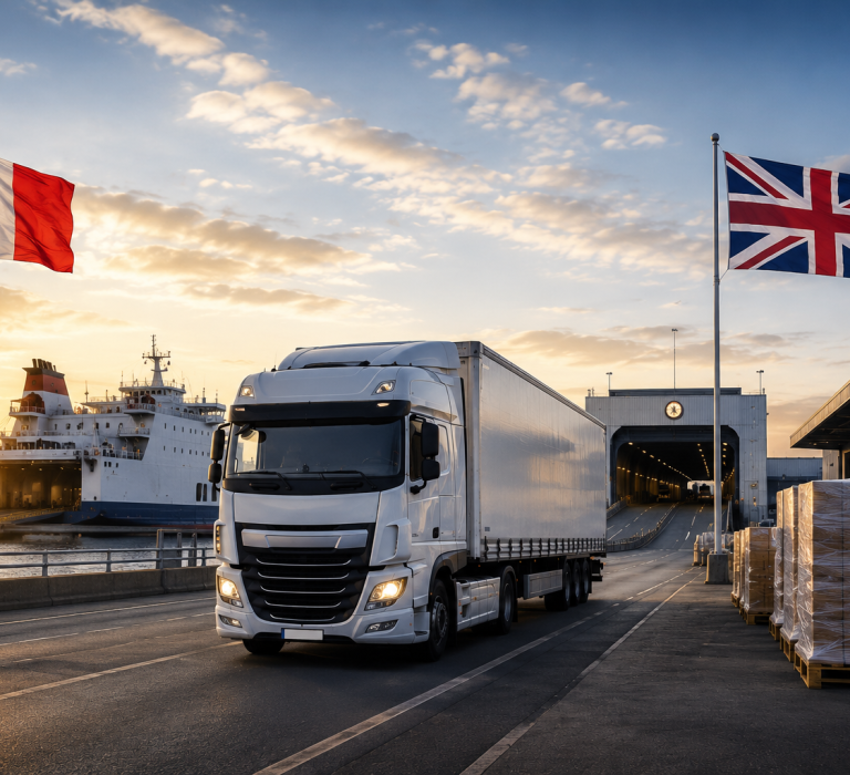 Transport de marchandises entre la France et le Royaume-Uni depuis Calais